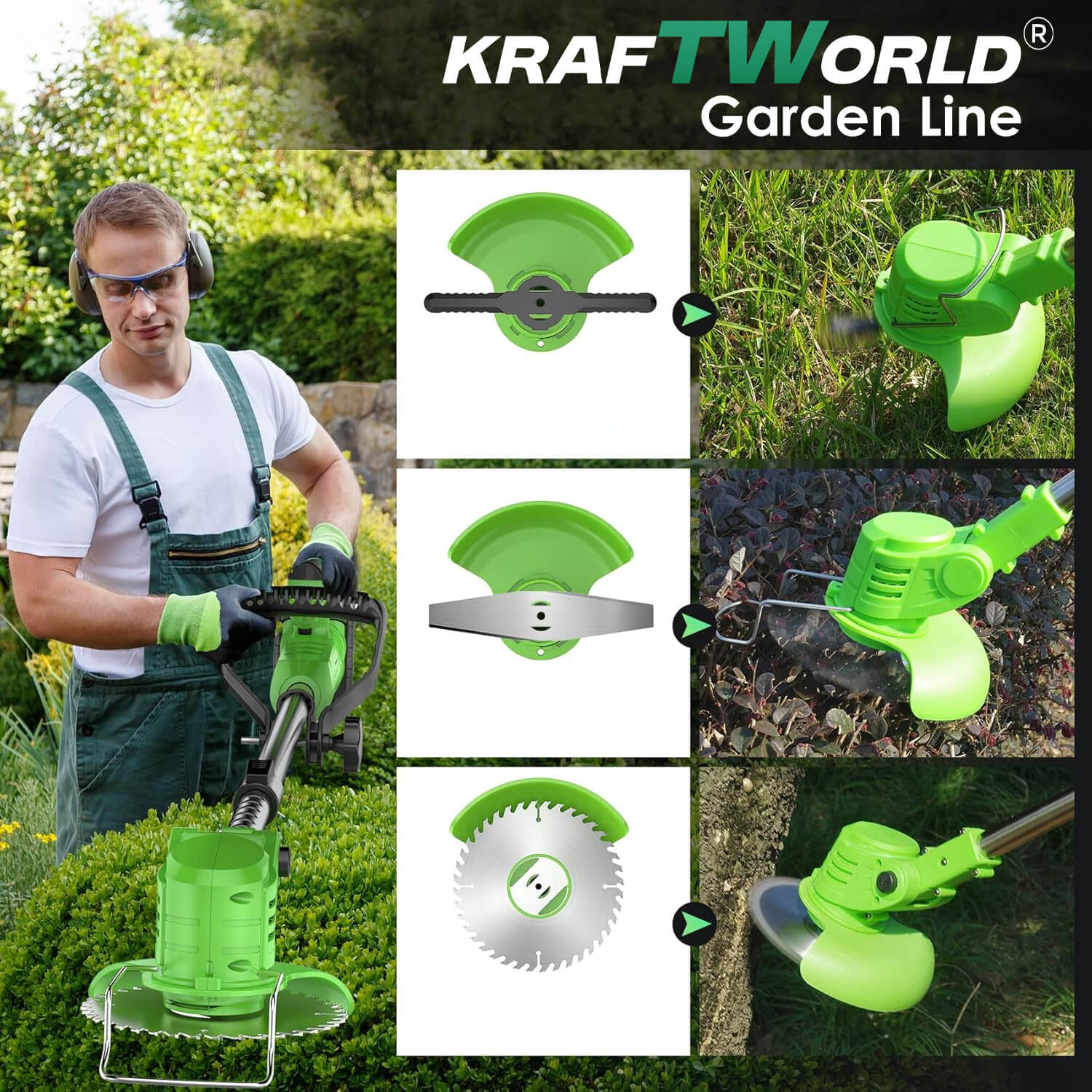Акумулаторен Тример KraftWorld – Косачка за Трева с 2бр Батерия и Зарядно ДВОР И ГРАДИНА Акумулаторен Тример KraftWorld – Косачка за Трева с 2бр Батерия и Зарядно