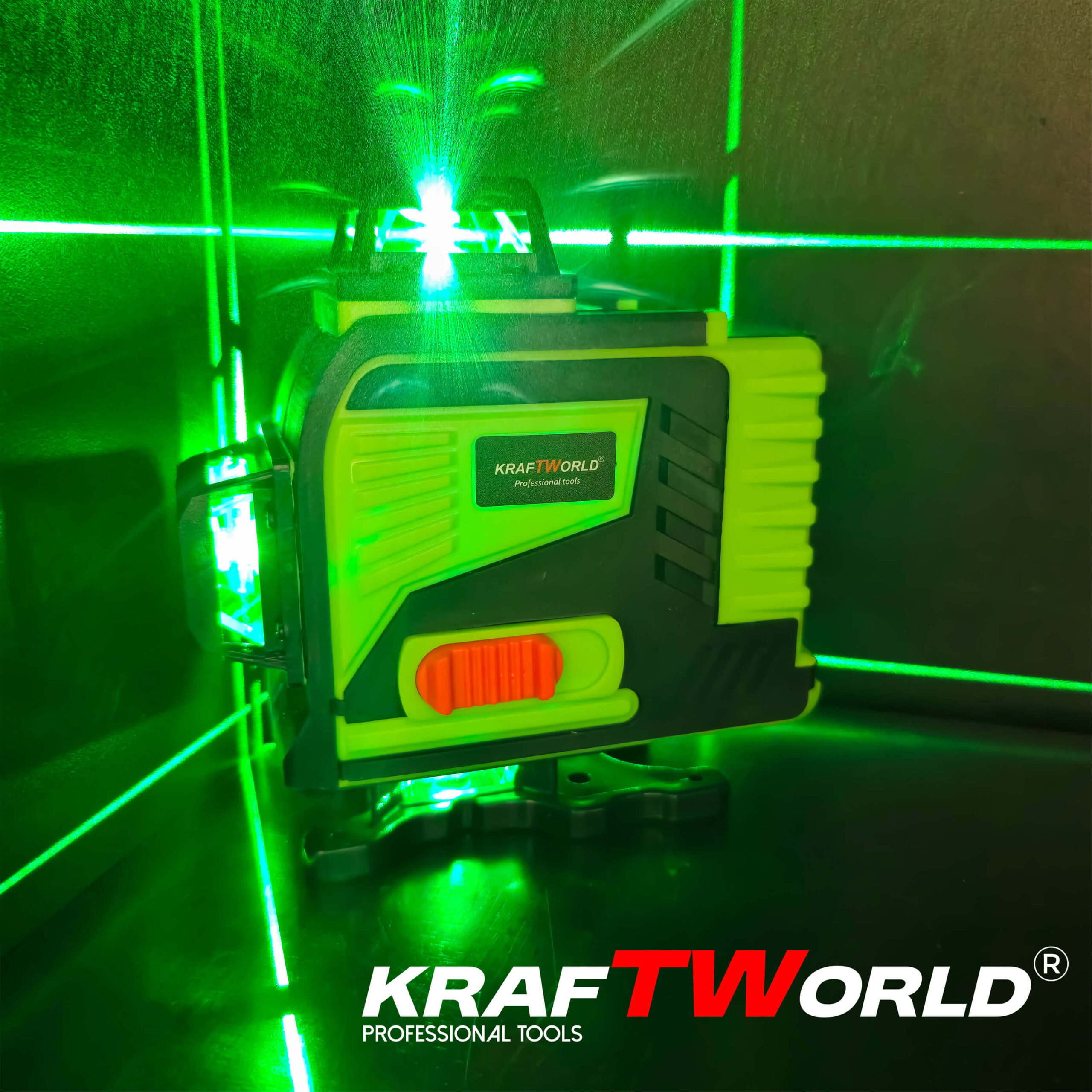 4D Лазерен Нивелир KraftWorld с 16 Линии – Пълен Компелкт с Тринога и Аксеосари АКУМУЛАТОРНИ ИНСТРУМЕНТИ 4D Лазерен Нивелир KraftWorld с 16 Линии – Пълен Компелкт с Тринога и Аксеосари