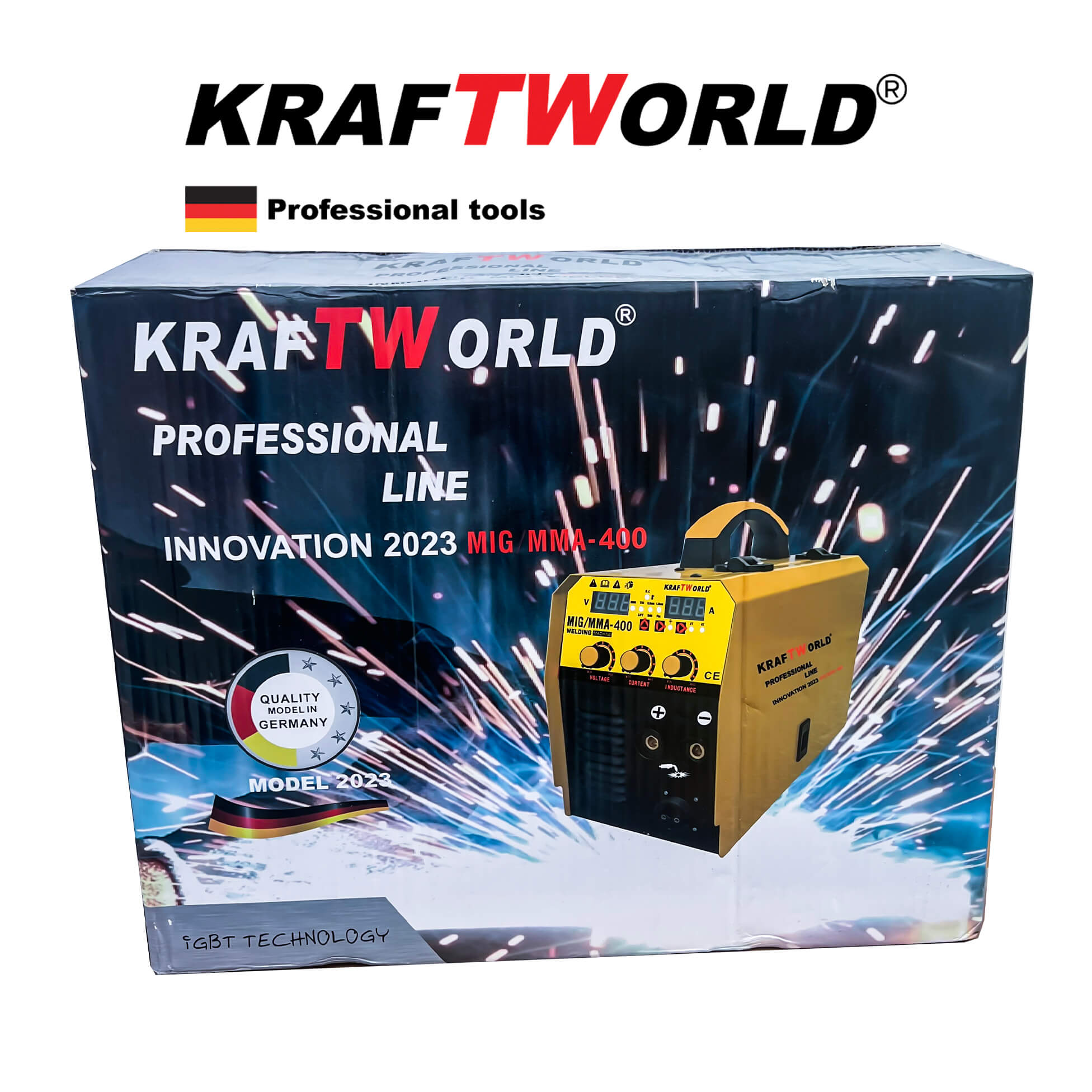 Инверторен електрожен с телоподаващо 2в1 KraftWorld 400А ЕЛЕКТРОЖЕНИ Инверторен електрожен с телоподаващо 2в1 KraftWorld 400А