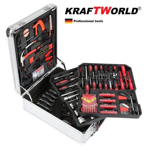 Куфар с инструменти 499 части KraftWorld – тресчотни ключове,тресчотка, клещи, отвертки РЪЧНИ ИНСТРУМЕНТИ Куфар с инструменти 499 части KraftWorld – тресчотни ключове,тресчотка, клещи, отвертки