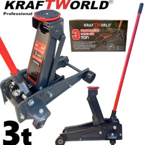 Нископрофилен Хидравличен Крик тип крокодил 3Т KraftWorld 140-460 мм АВТО Нископрофилен хидравличен крик KraftWorld 3T тип крокодил за автомобили