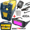 Инверторен Електрожен 400А KraftWorld + Соларни Очила - с Дисплей, Куфар, Кабели, Маска, Чукче