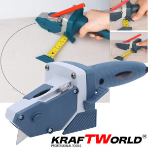 Инструмент за Рязане на Гипскартон и Дървен Материал KraftWorld с ролетка и молив ЕЛЕКТРИЧЕСКИ ИНСТРУМЕНТИ Инструмент за Рязане на Гипскартон и Дървен Материал KraftWorld с ролетка и молив