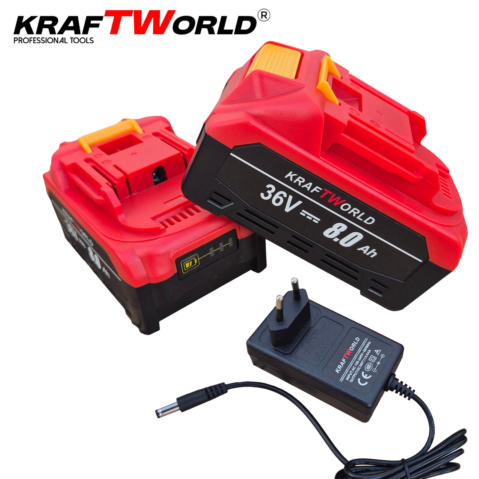 Резачка за Клони KraftWorld с 2 Батерии 36V 8А с Автоматично Омасляване и Две Вериги АКУМУЛАТОРНИ ИНСТРУМЕНТИ Резачка за Клони KraftWorld с 2 Батерии 36V 8А с Автоматично Омасляване и Две Вериги