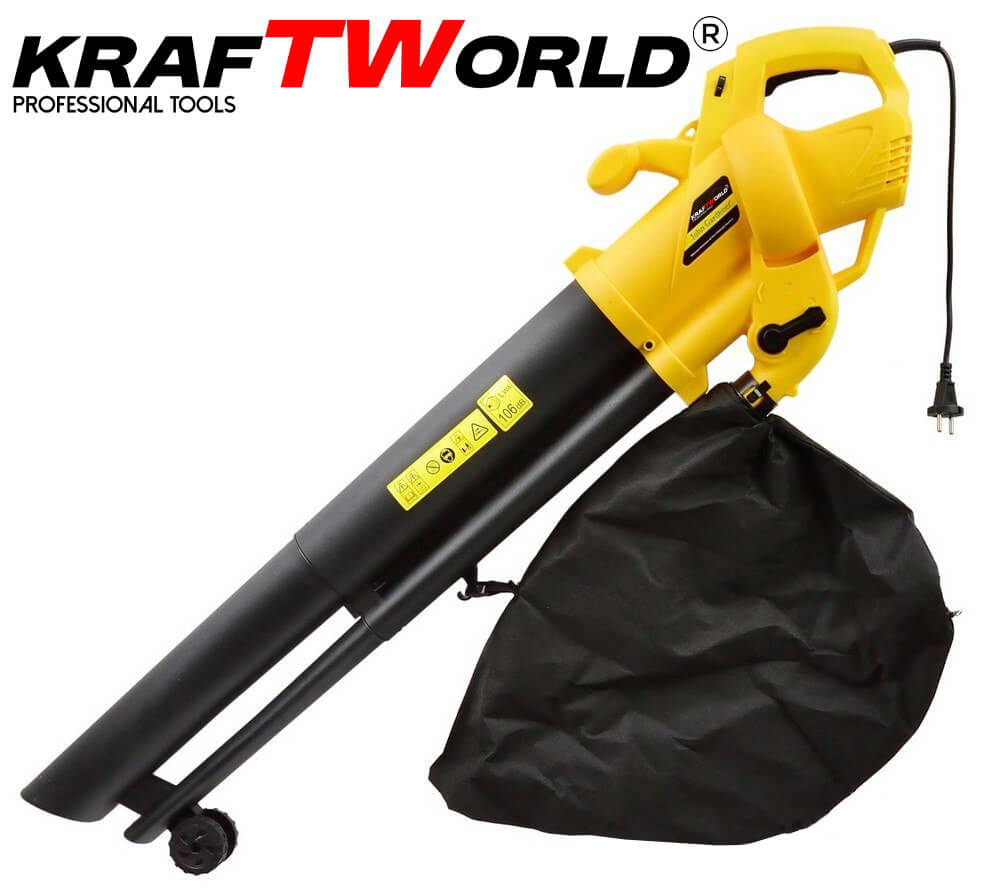 Електрически листосъбирач KraftWorld 3500W с три режима – издухване,засмукване и раздробяване ДВОР И ГРАДИНА Електрически листосъбирач KraftWorld 3500W с три режима – издухване,засмукване и раздробяване