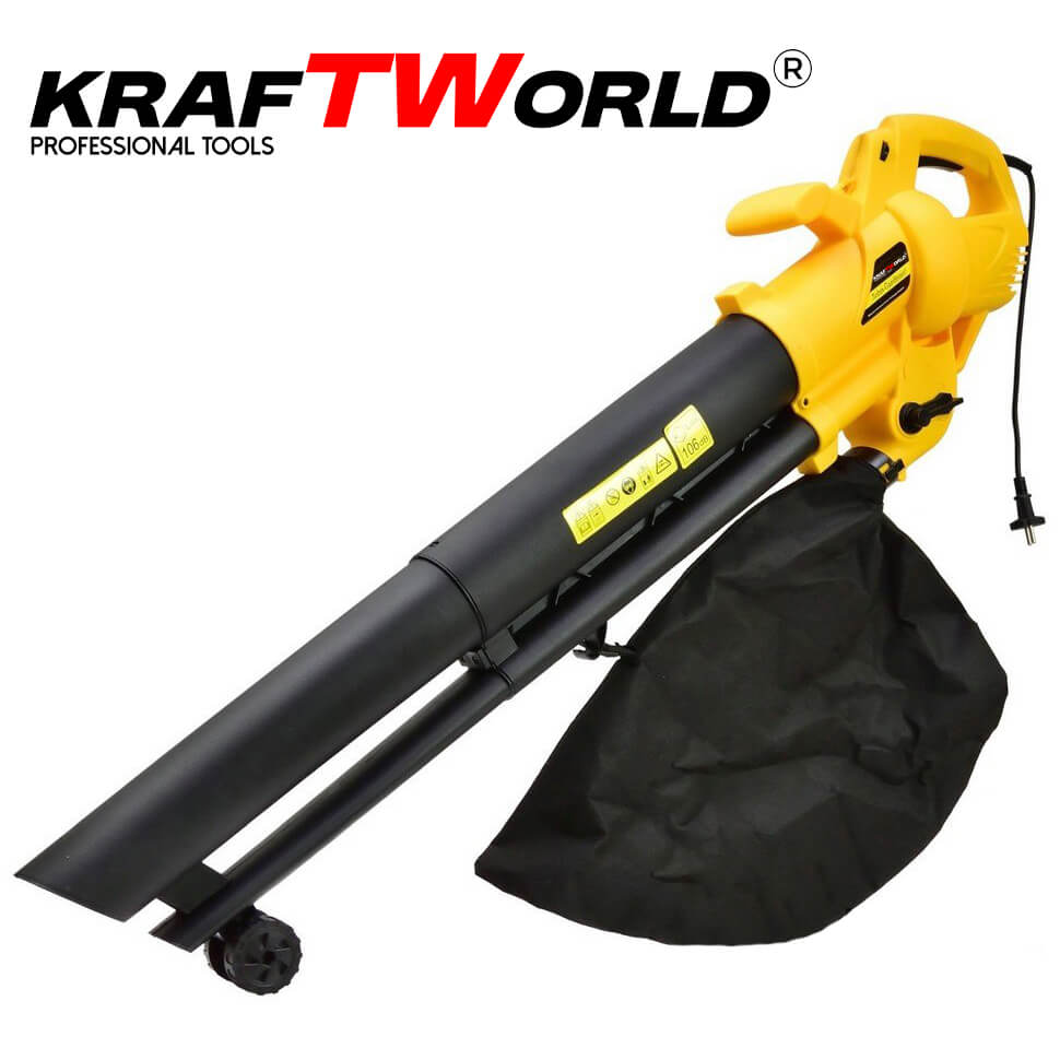 Електрически листосъбирач KraftWorld 3500W с три режима – издухване,засмукване и раздробяване ДВОР И ГРАДИНА Електрически листосъбирач KraftWorld 3500W с три режима – издухване,засмукване и раздробяване