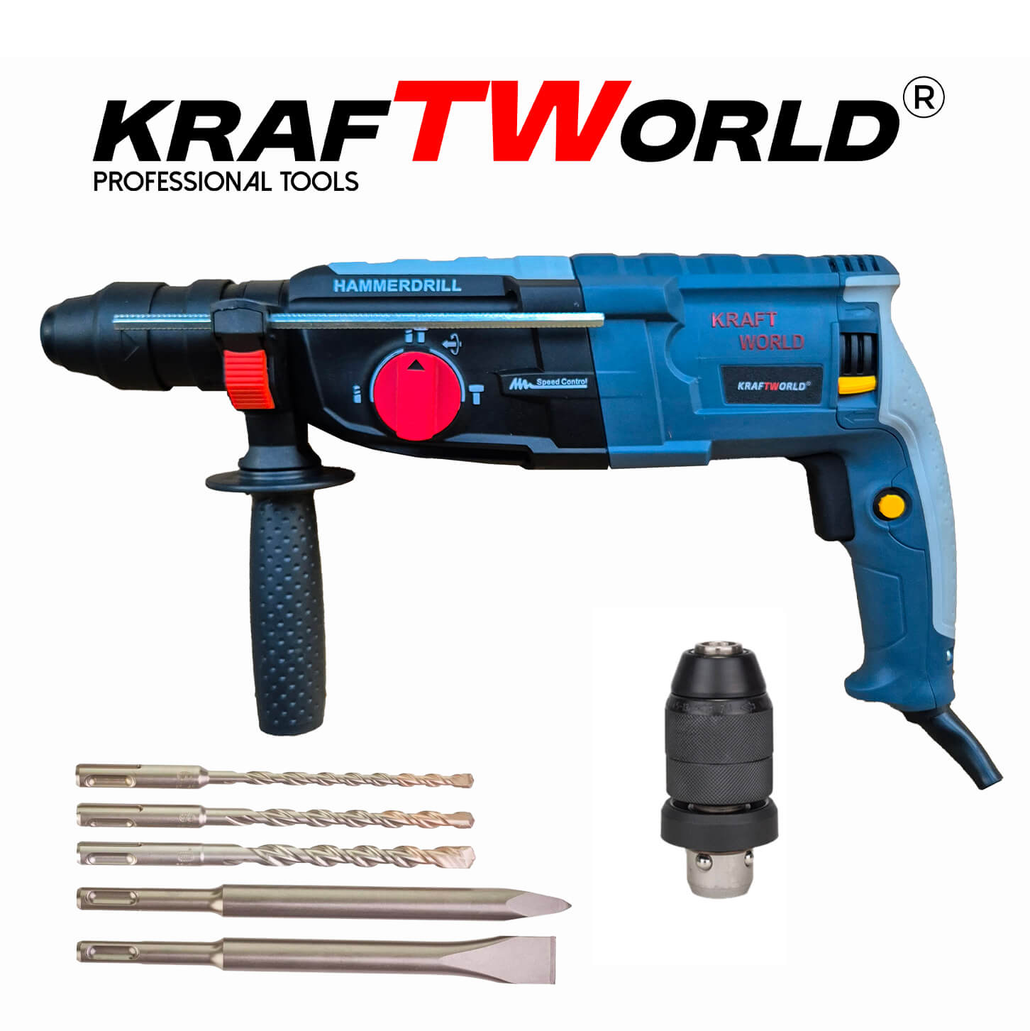 Перфоратор KraftWorld – къртене, пробиване и ударно пробиване ЕЛЕКТРИЧЕСКИ ИНСТРУМЕНТИ Перфоратор KraftWorld – къртене, пробиване и ударно пробиване