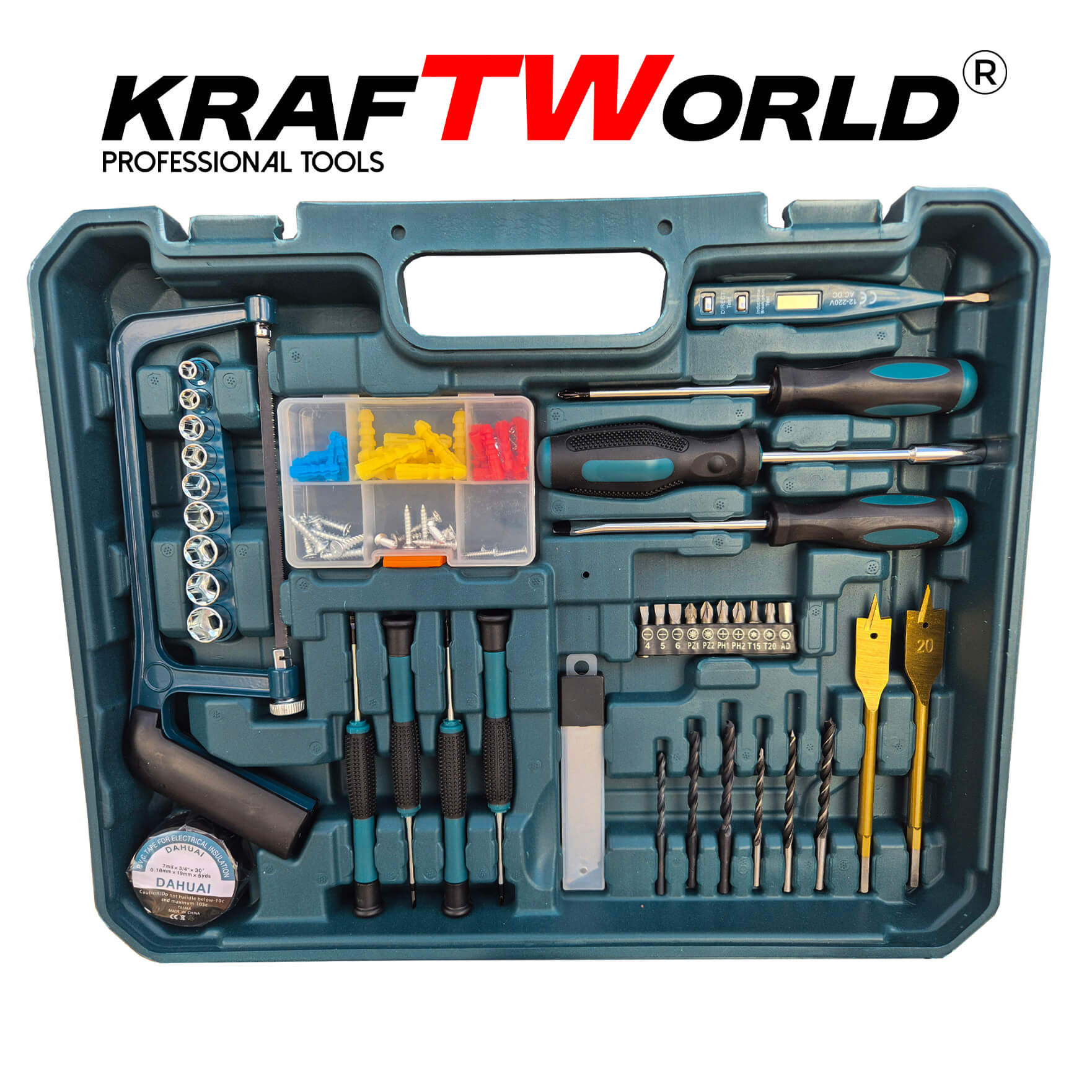 Акумулаторен Ударен Винтоверт KraftWorld с 2 Батерии 24V 4Ah с 111 части Комплект Инструменти АКУМУЛАТОРНИ ИНСТРУМЕНТИ Акумулаторен Ударен Винтоверт KraftWorld с 2 Батерии 24V 4Ah с 111 части Комплект Инструменти