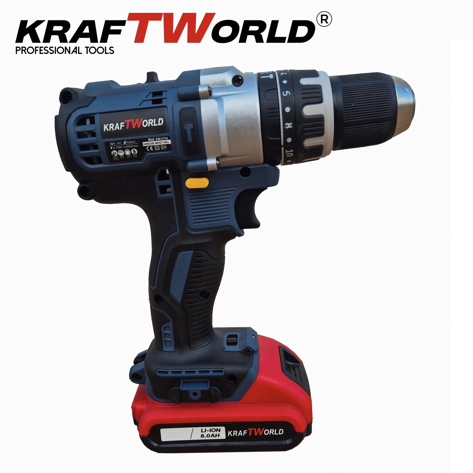 Акумулаторен Ударен Винтоверт KraftWorld с 2 Батерии 24V 4Ah с 111 части Комплект Инструменти АКУМУЛАТОРНИ ИНСТРУМЕНТИ Акумулаторен Ударен Винтоверт KraftWorld с 2 Батерии 24V 4Ah с 111 части Комплект Инструменти