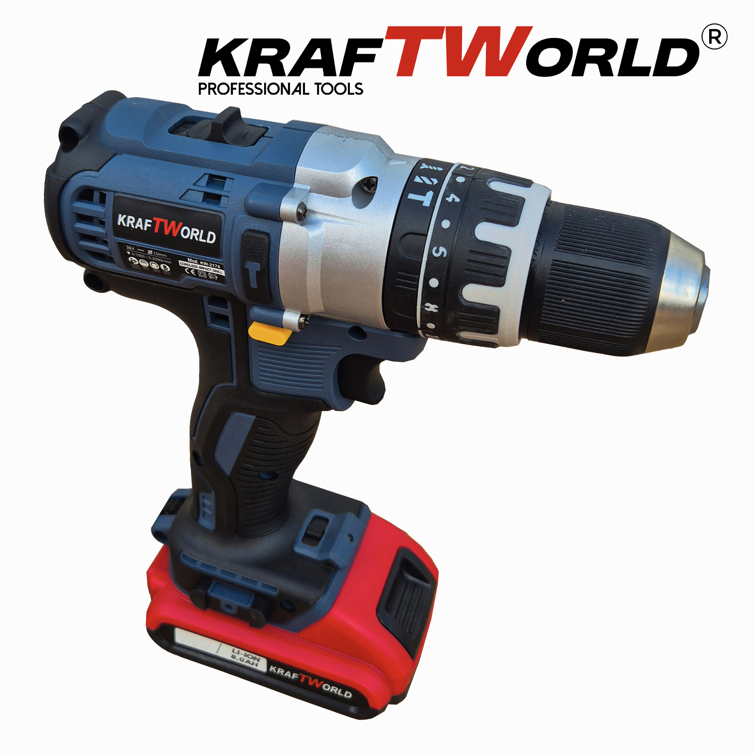 Акумулаторен Ударен Винтоверт KraftWorld с 2 Батерии 24V 4Ah с 111 части Комплект Инструменти АКУМУЛАТОРНИ ИНСТРУМЕНТИ Акумулаторен Ударен Винтоверт KraftWorld с 2 Батерии 24V 4Ah с 111 части Комплект Инструменти