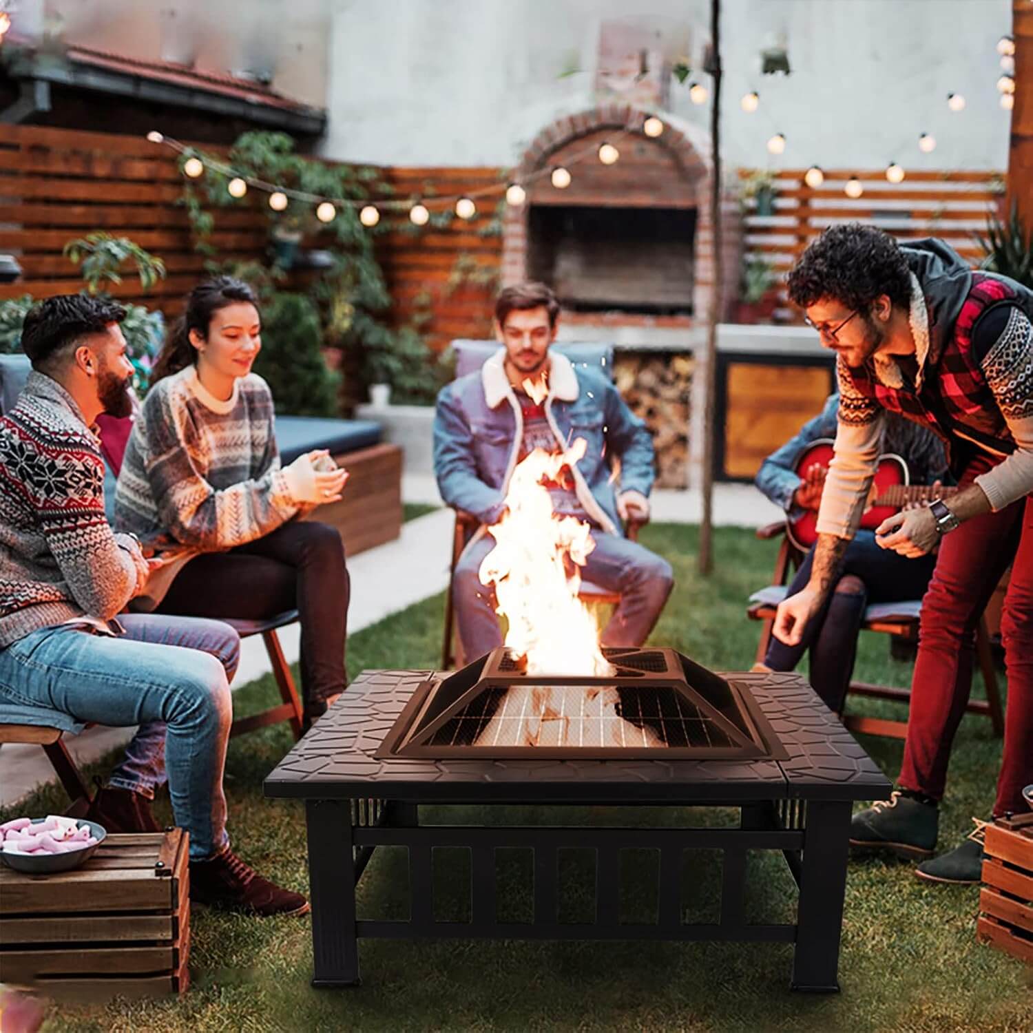 Градинска маса 3в1 KraftWorld Garden Line – BBQ, камина, ледарка ГРАДИНСКИ МЕБЕЛИ Градинска маса 3в1 KraftWorld Garden Line – BBQ, камина, ледарка
