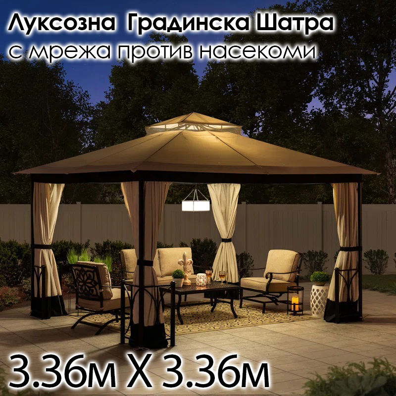 Висококачествен 3M Чадър с LED Светлини и UV Защита – Стилен Комфорт на Открито! ДВОР И ГРАДИНА Висококачествен 3M Чадър с LED Светлини и UV Защита – Стилен Комфорт на Открито!