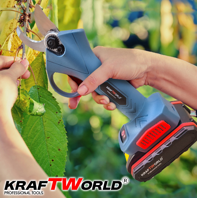 Комплект: Мини Резачка и Лозарска Ножица KraftWorld с 2бр батерии АКУМУЛАТОРНИ ИНСТРУМЕНТИ Комплект: Мини Резачка и Лозарска Ножица KraftWorld с 2бр батерии
