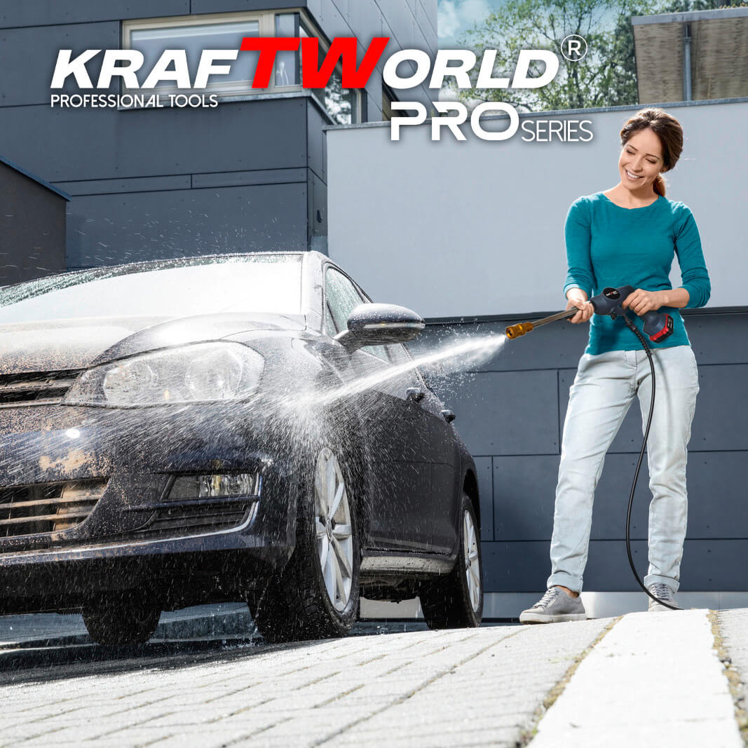 Акумулаторна Водоструйка KraftWorld 26 бара, с контейнер за препарат АВТО Акумулаторна Водоструйка KraftWorld 26 бара, с контейнер за препарат