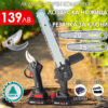 2в1 акумулаторен комплект Тайга: Лозарска ножица и трион с 2 шини и вериги