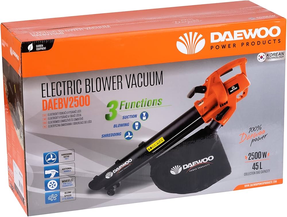 Електрически листосъбирач Daewoo DAEBV45L 2500W ГРАДИНСКИ ИНСТРУМЕНТИ Електрически листосъбирач Daewoo DAEBV45L 2500W