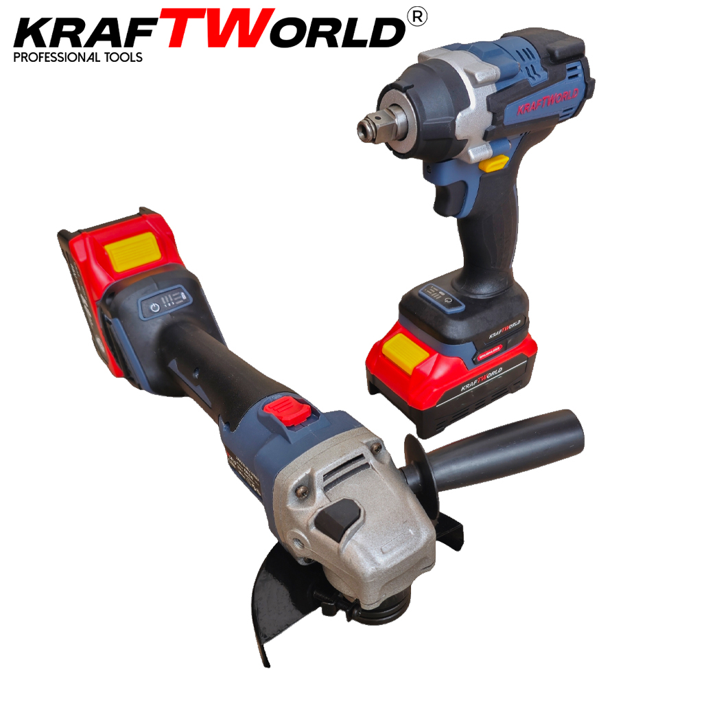Комплект Акумулаторен Гайковерт и Ъглошлайф125мм Kraftworld АКУМУЛАТОРНИ ИНСТРУМЕНТИ Комплект Акумулаторен Гайковерт и Ъглошлайф125мм Kraftworld