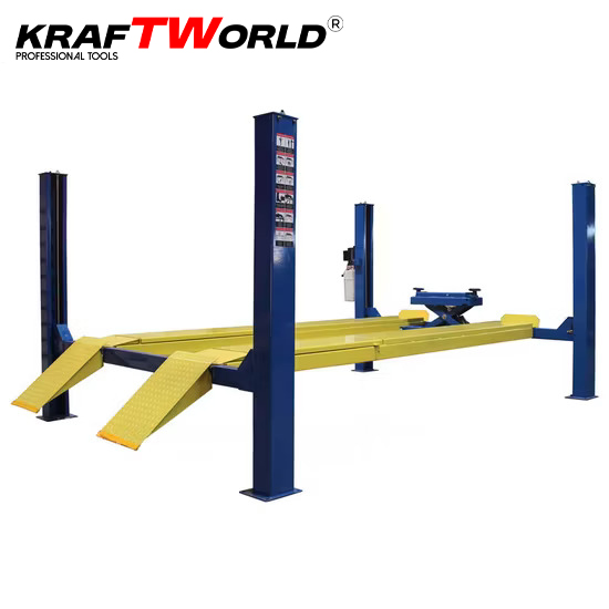 Професионален подемник KraftWorld 4,5тона Електрохидравличен четириколонен крик за автосервиз АВТО Професионален подемник KraftWorld 4,5тона Електрохидравличен четириколонен крик за автосервиз