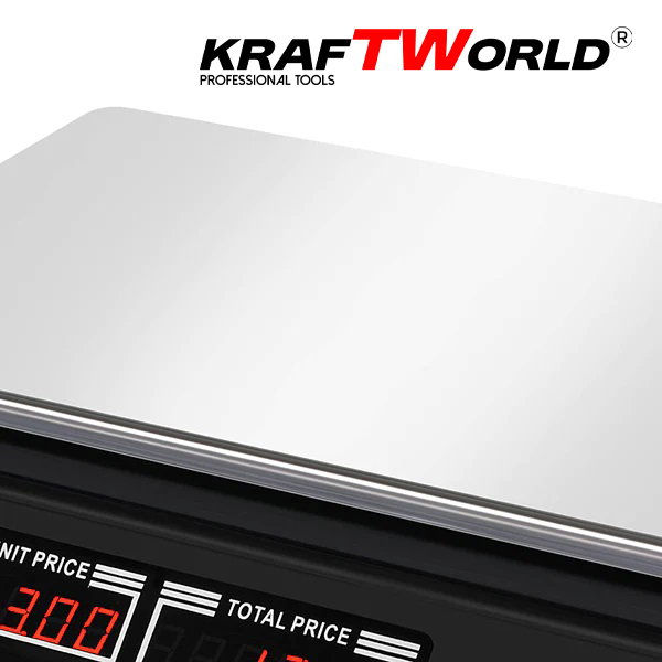 Електронен кантар KraftWorld до 40 кг – Везна с метален плот,памет за 7 артикула ЗА ДОМА Електронен кантар KraftWorld до 40 кг – Везна с метален плот,памет за 7 артикула