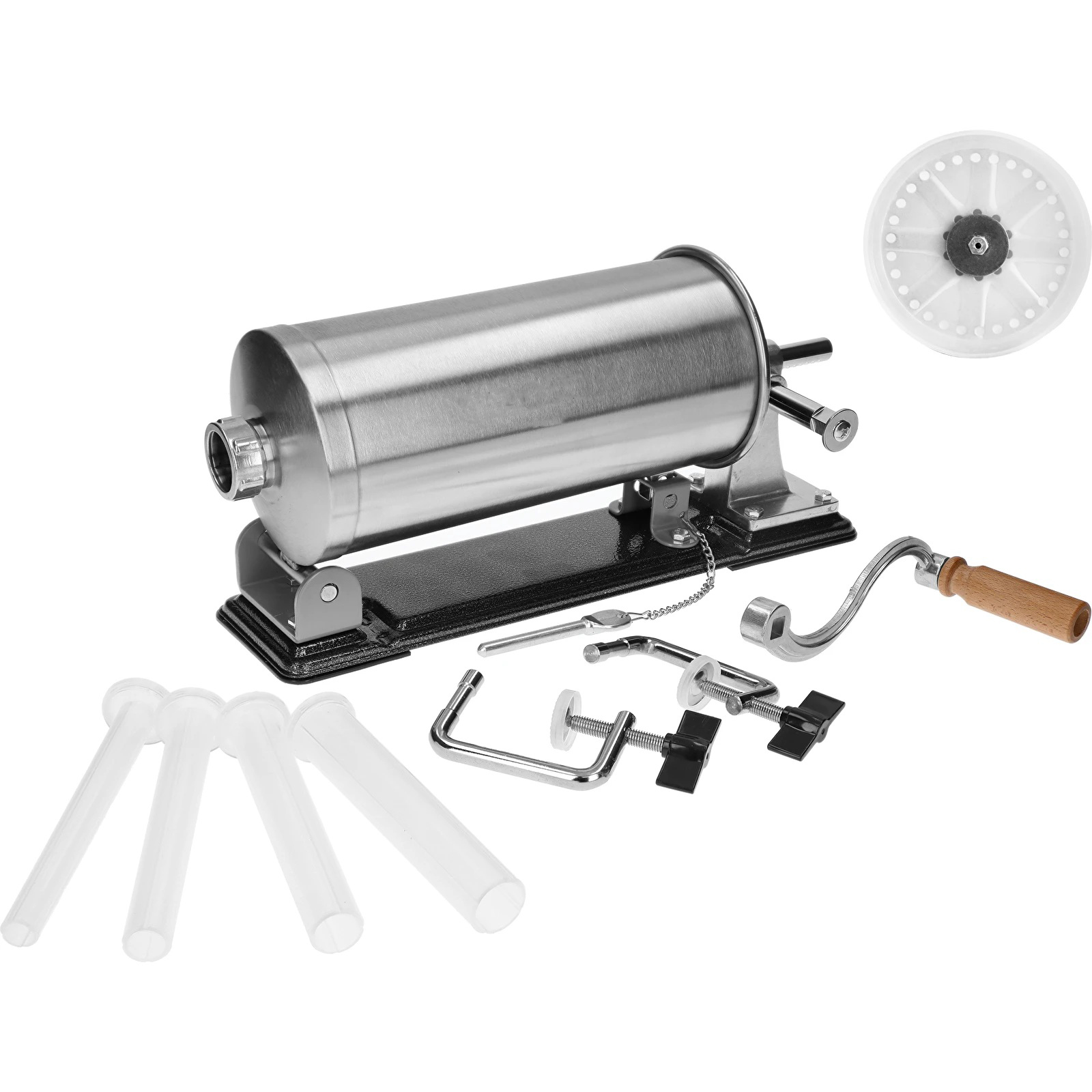 Хоризонтална пълначка за колбаси 4L INOX с Метален Плот и 4 Фунии ЗА ДОМА Хоризонтална пълначка за колбаси 4L INOX с Метален Плот и 4 Фунии