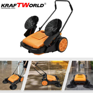 Механична машина за метене KraftWorld с 45л контейнер и 105см ширина