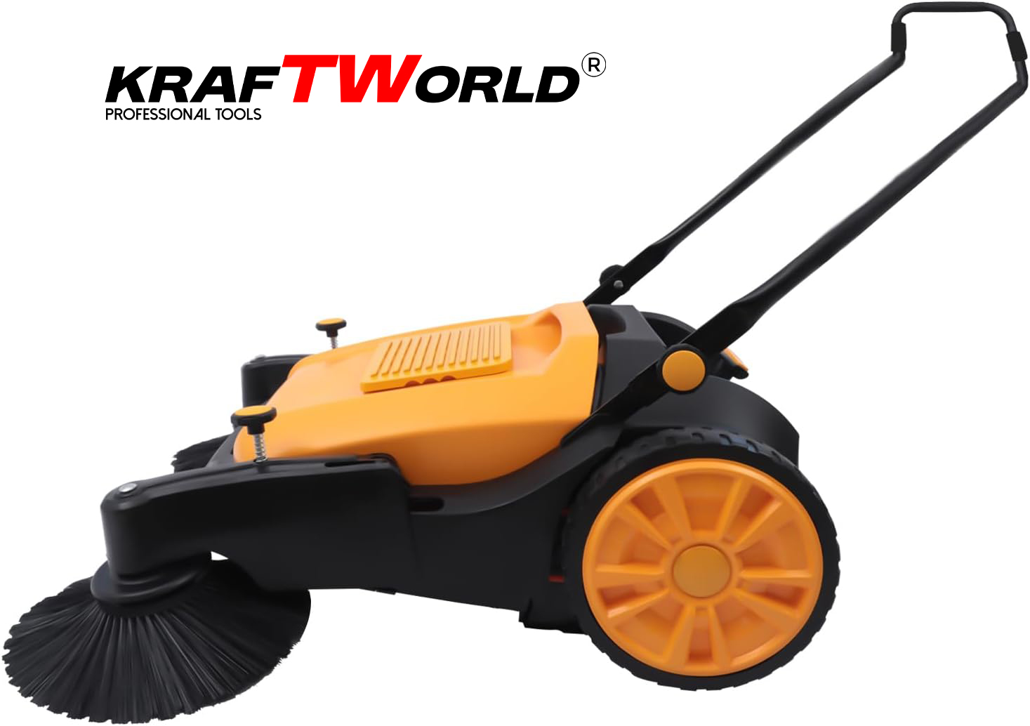 Механична машина за метене KraftWorld с 45л контейнер и 105см ширина ДВОР И ГРАДИНА Механична машина за метене KraftWorld с 45л контейнер и 105см ширина