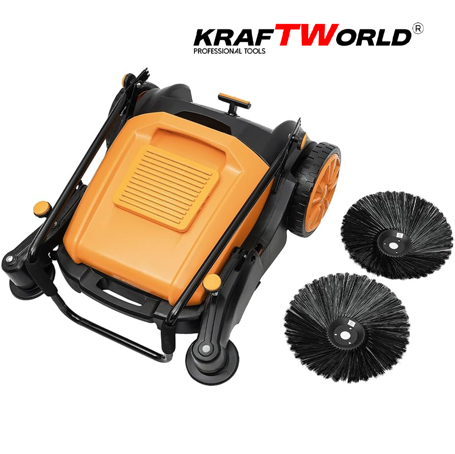 Механична машина за метене KraftWorld с 45л контейнер и 105см ширина ДВОР И ГРАДИНА Механична машина за метене KraftWorld с 45л контейнер и 105см ширина