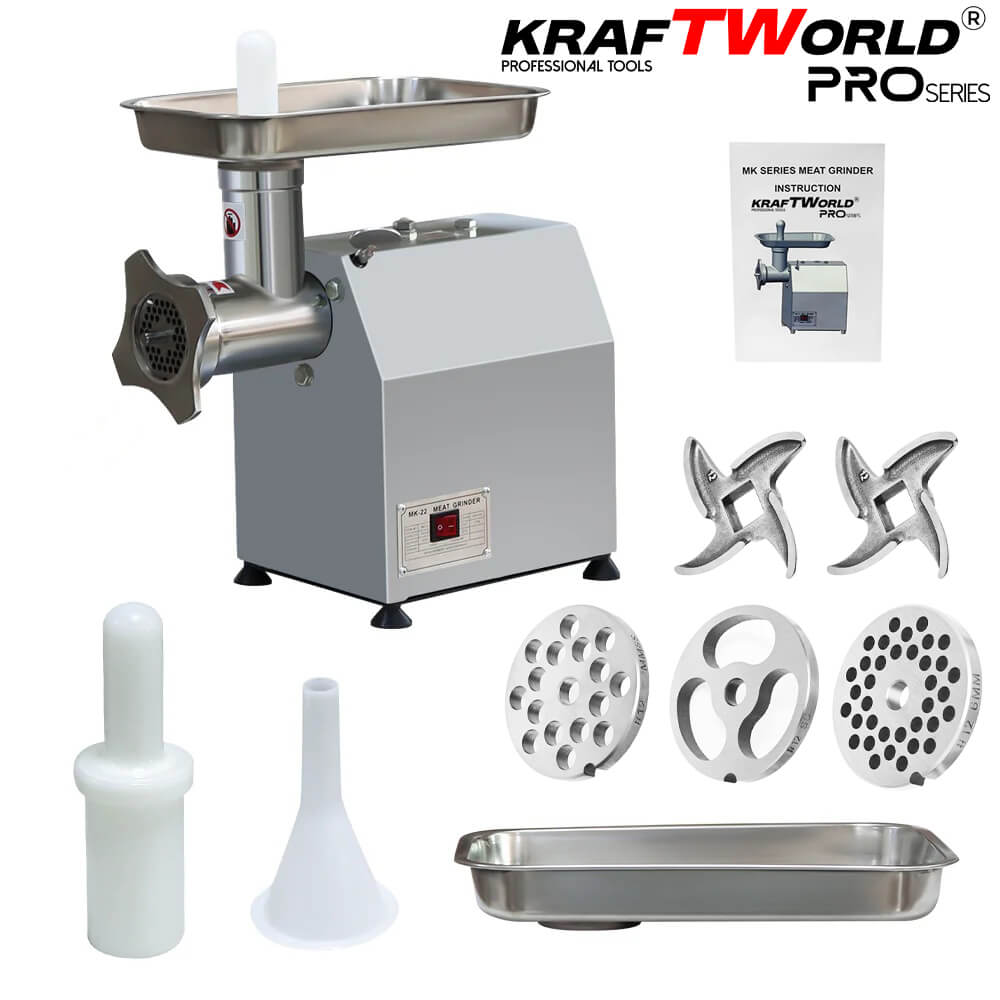 Професионална Месомелачка KraftWorld 1200W KW-1426, TK/MK-12 , Висока Производителност До 180 кг/час ЗА ДОМА Професионална Месомелачка KraftWorld 1200W KW-1426, TK/MK-12 , Висока Производителност До 180 кг/час