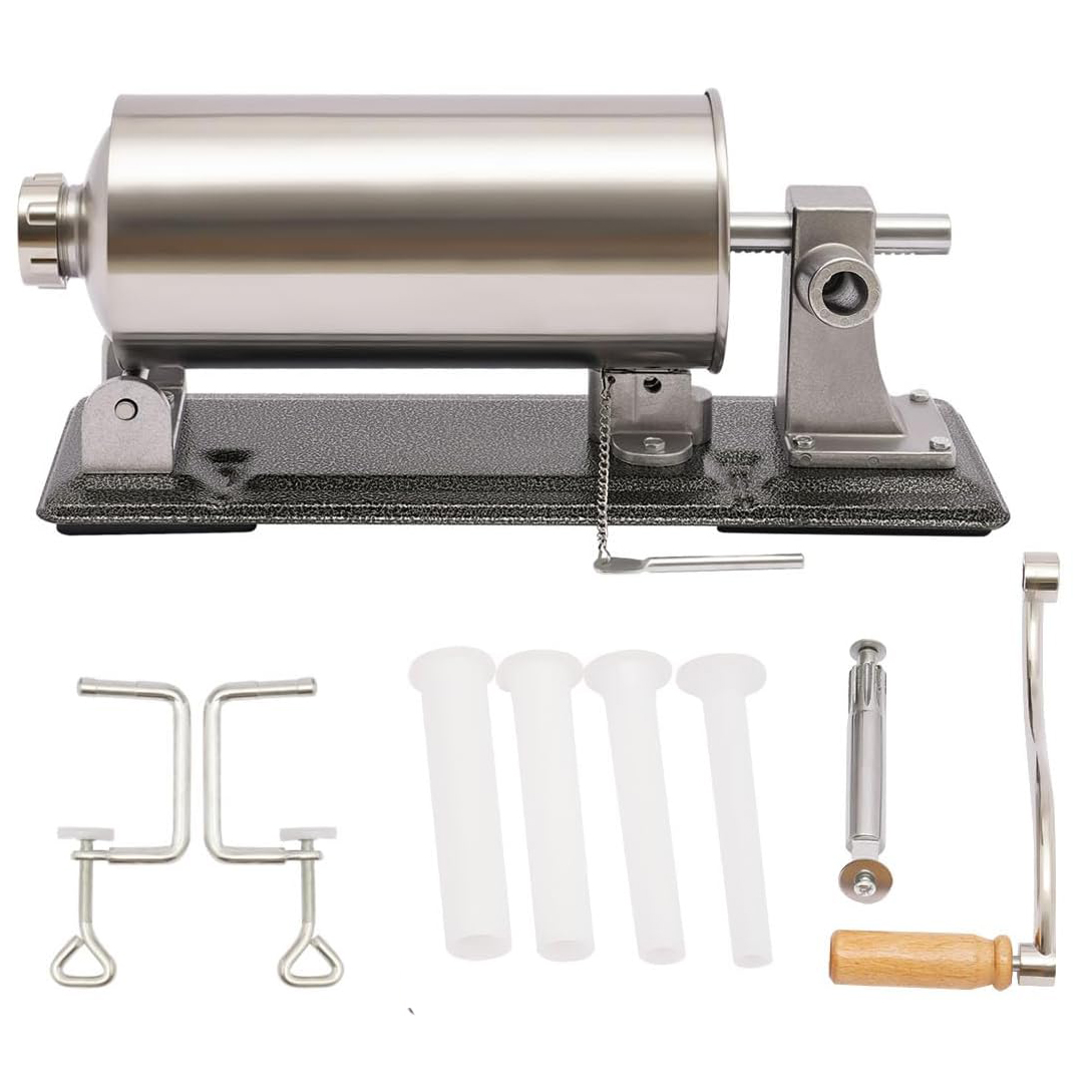 Хоризонтална пълначка за колбаси 4L INOX с Метален Плот и 4 Фунии ЗА ДОМА Хоризонтална пълначка за колбаси 4L INOX с Метален Плот и 4 Фунии