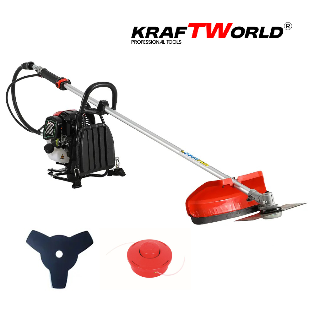 Гръбен Бензинов тример KraftWorld см с аксесоари ДВОР И ГРАДИНА Гръбен Бензинов тример KraftWorld см с аксесоари