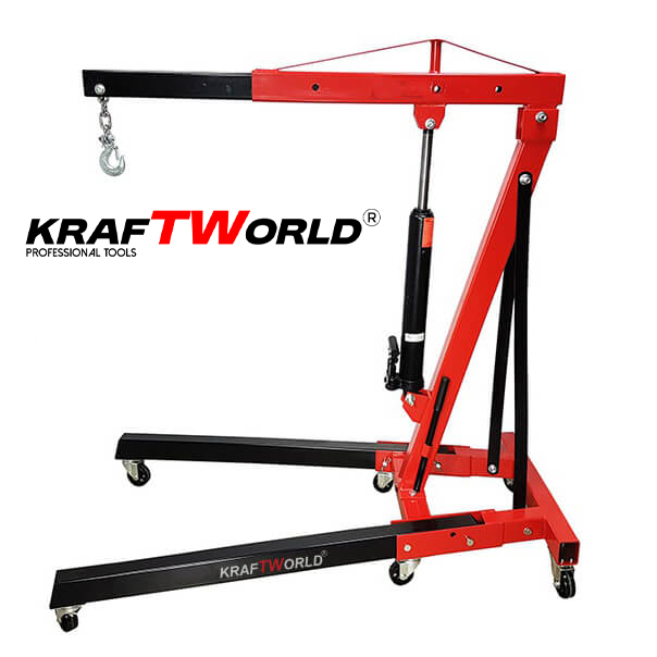 KraftWorld Кран за Двигатели – 2 Тона, Сгъваеми Крака и Регулируемо Рамо АВТО KraftWorld Кран за Двигатели – 2 Тона, Сгъваеми Крака и Регулируемо Рамо