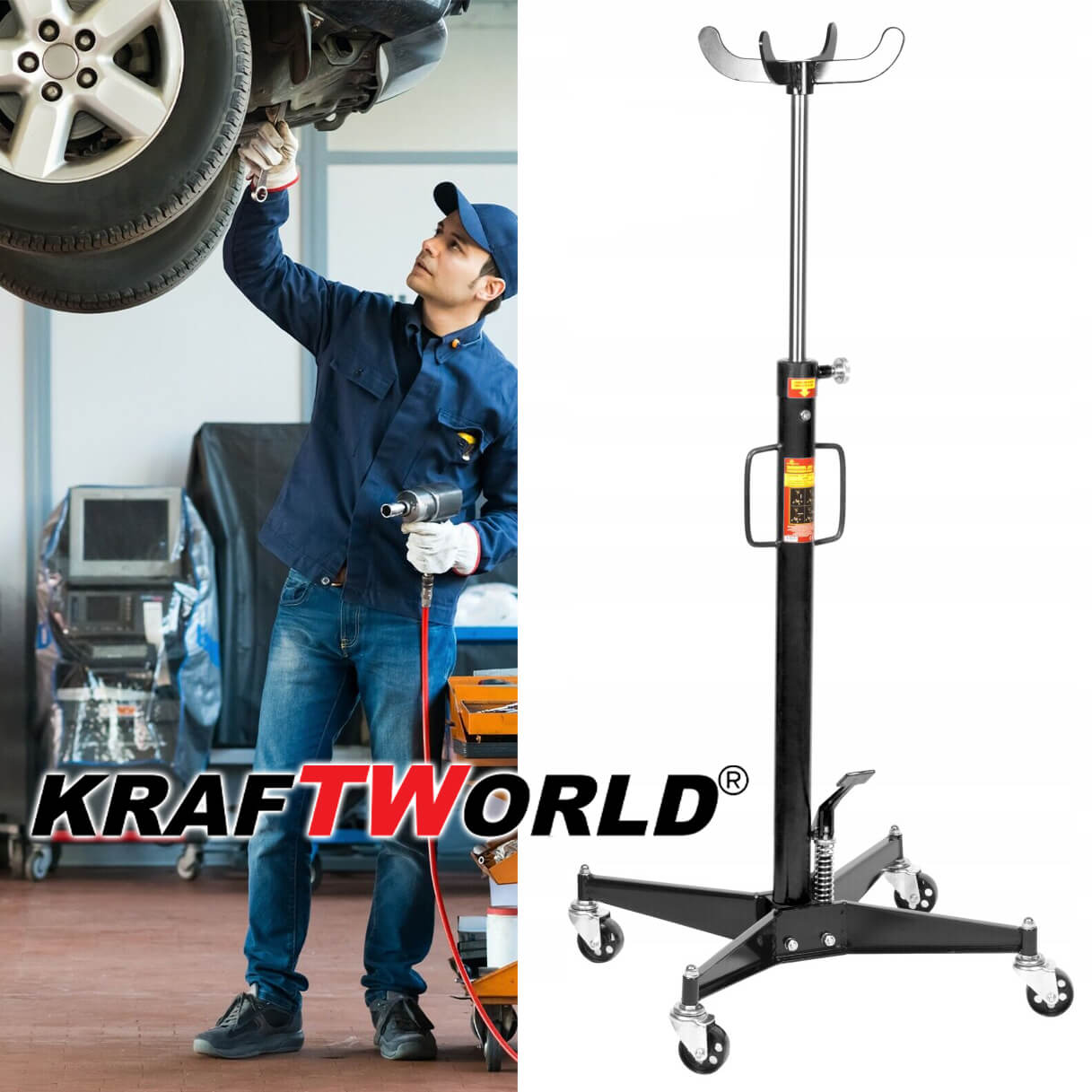 Хридравличен Крик за скоростна кутия KraftWorld 500 кг АВТО Хридравличен Крик за скоростна кутия KraftWorld 500 кг