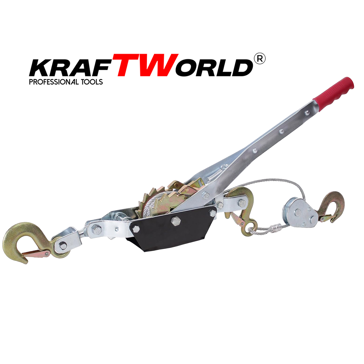 Лебедка 2тона KraftWorld – със стоманено въже и 2 куки АВТО Лебедка 2тона KraftWorld – със стоманено въже и 2 куки