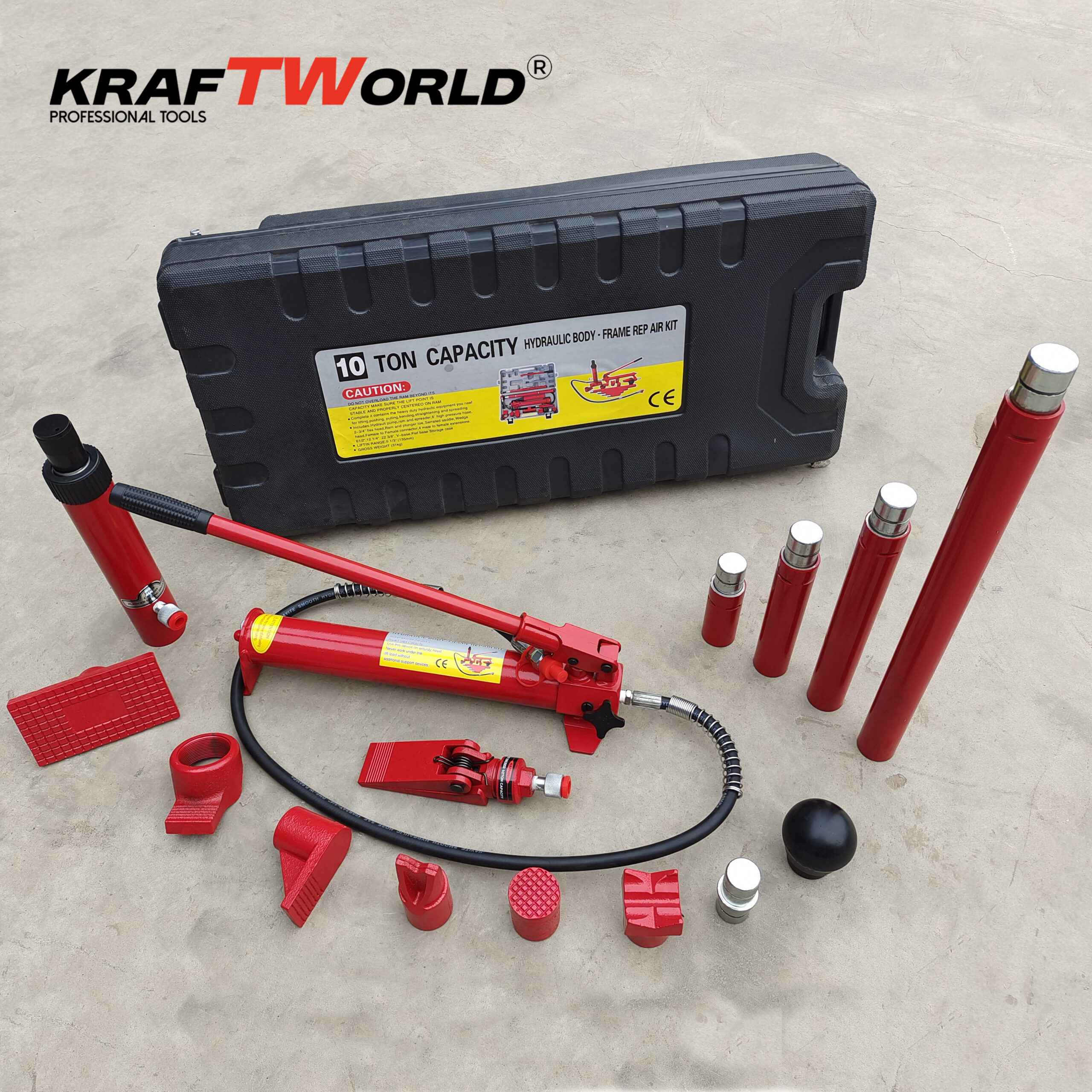 KraftWorld Хидравлична Разпъвачка – 16 Части, 10 Тона АВТО KraftWorld Хидравлична Разпъвачка – 16 Части, 10 Тона