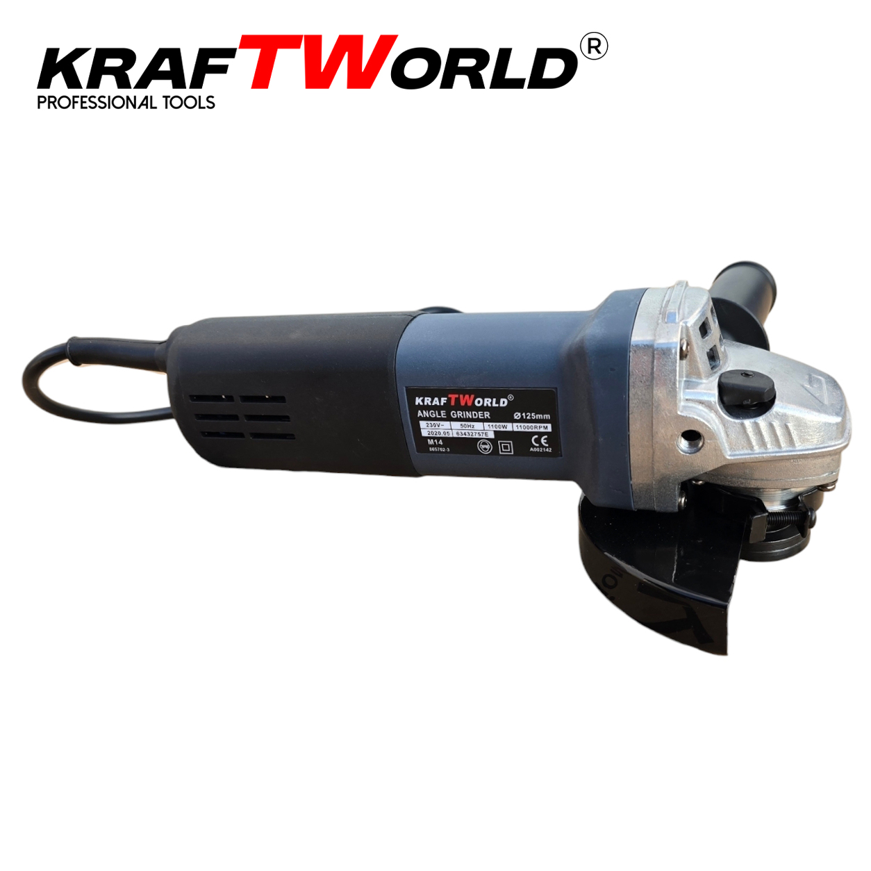 Ъглошлайф 125 мм KraftWorld с плавен старт и регулиране на оборотите ЕЛЕКТРИЧЕСКИ ИНСТРУМЕНТИ Ъглошлайф 125 мм KraftWorld с плавен старт и регулиране на оборотите