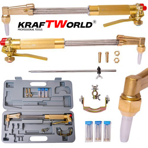 Газокислороден резак KraftWorld 440 мм – с 4 дюзи и пергел ЕЛЕКТРОЖЕНИ Газокислороден резак KraftWorld 440 мм – с 4 дюзи и пергел