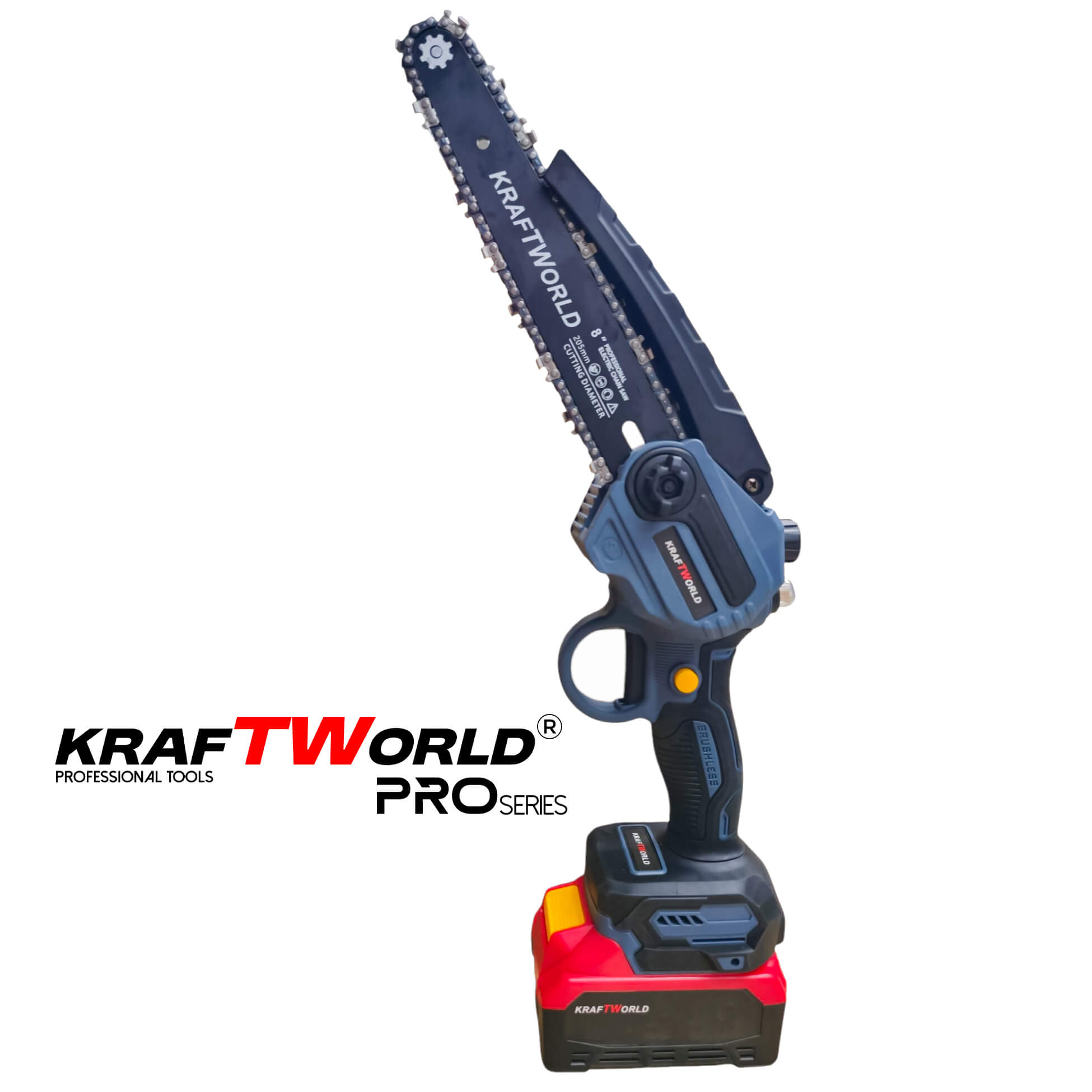 Мини Резачка за Клони KraftWorld с Две Батерии 36V 8А с Автоматично Омасляване и Две Вериги АКУМУЛАТОРНИ ИНСТРУМЕНТИ Мини Резачка за Клони KraftWorld с Две Батерии 36V 8А с Автоматично Омасляване и Две Вериги