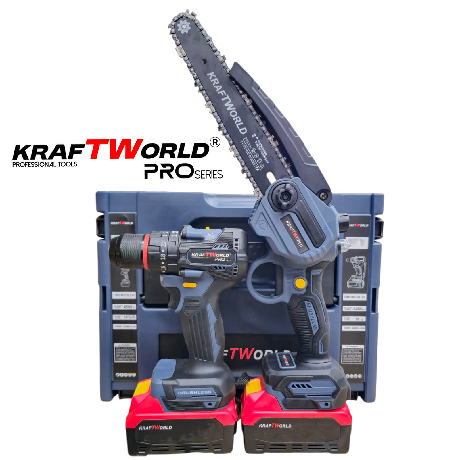 KraftWorld 2в1 Акумулаторен Комплект – Ударен Винтоверт и Мини Резачка с 2 Батерии АКУМУЛАТОРНИ ИНСТРУМЕНТИ KraftWorld 2в1 Акумулаторен Комплект – Ударен Винтоверт и Мини Резачка с 2 Батерии