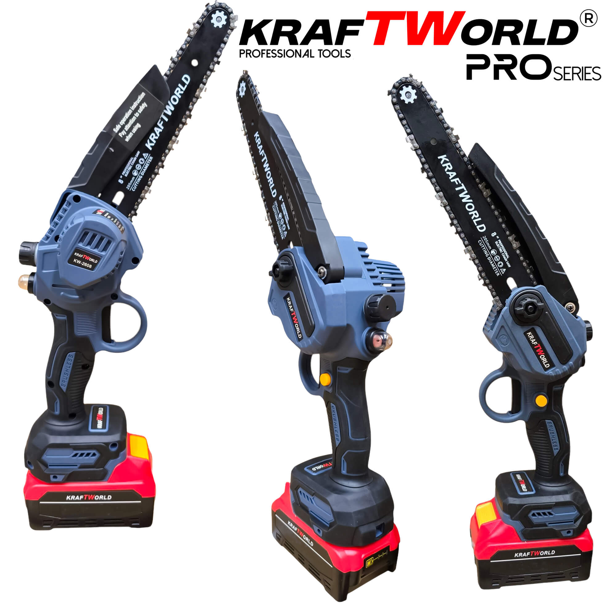 Мини Резачка за Клони KraftWorld с Две Батерии 36V 8А с Автоматично Омасляване и Две Вериги АКУМУЛАТОРНИ ИНСТРУМЕНТИ Мини Резачка за Клони KraftWorld с Две Батерии 36V 8А с Автоматично Омасляване и Две Вериги
