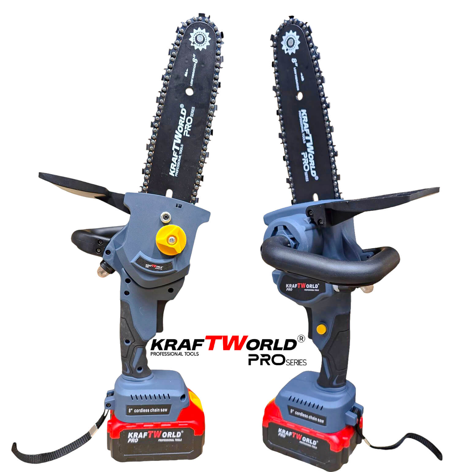 KraftWorld Акумулаторна Верижна Резачка 8″ с Авто Омасляване, Brushless Мотор АКУМУЛАТОРНИ ИНСТРУМЕНТИ KraftWorld Акумулаторна Верижна Резачка 8″ с Авто Омасляване, Brushless Мотор