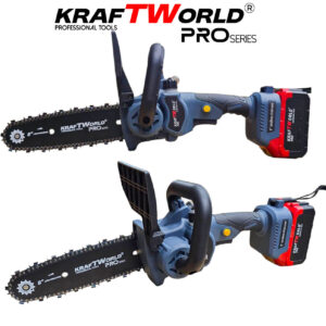 KraftWorld Акумулаторна Верижна Резачка 8″ с Авто Омасляване, Brushless Мотор