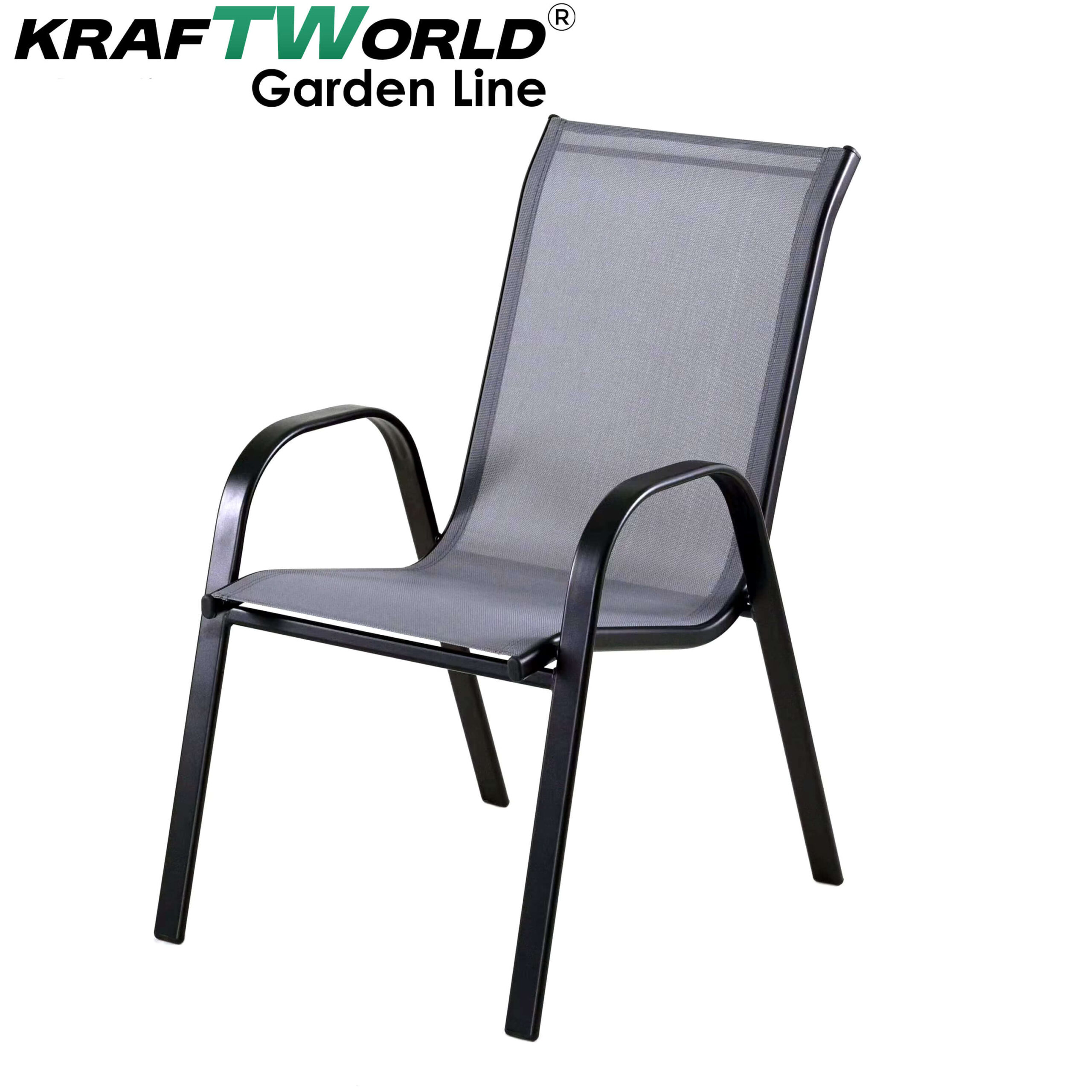 Градински Стол Capri – Kraftworld Gardenline – с Метална рамка и Дишаща материя ГРАДИНСКИ МЕБЕЛИ Градински Стол Capri – Kraftworld Gardenline – с Метална рамка и Дишаща материя
