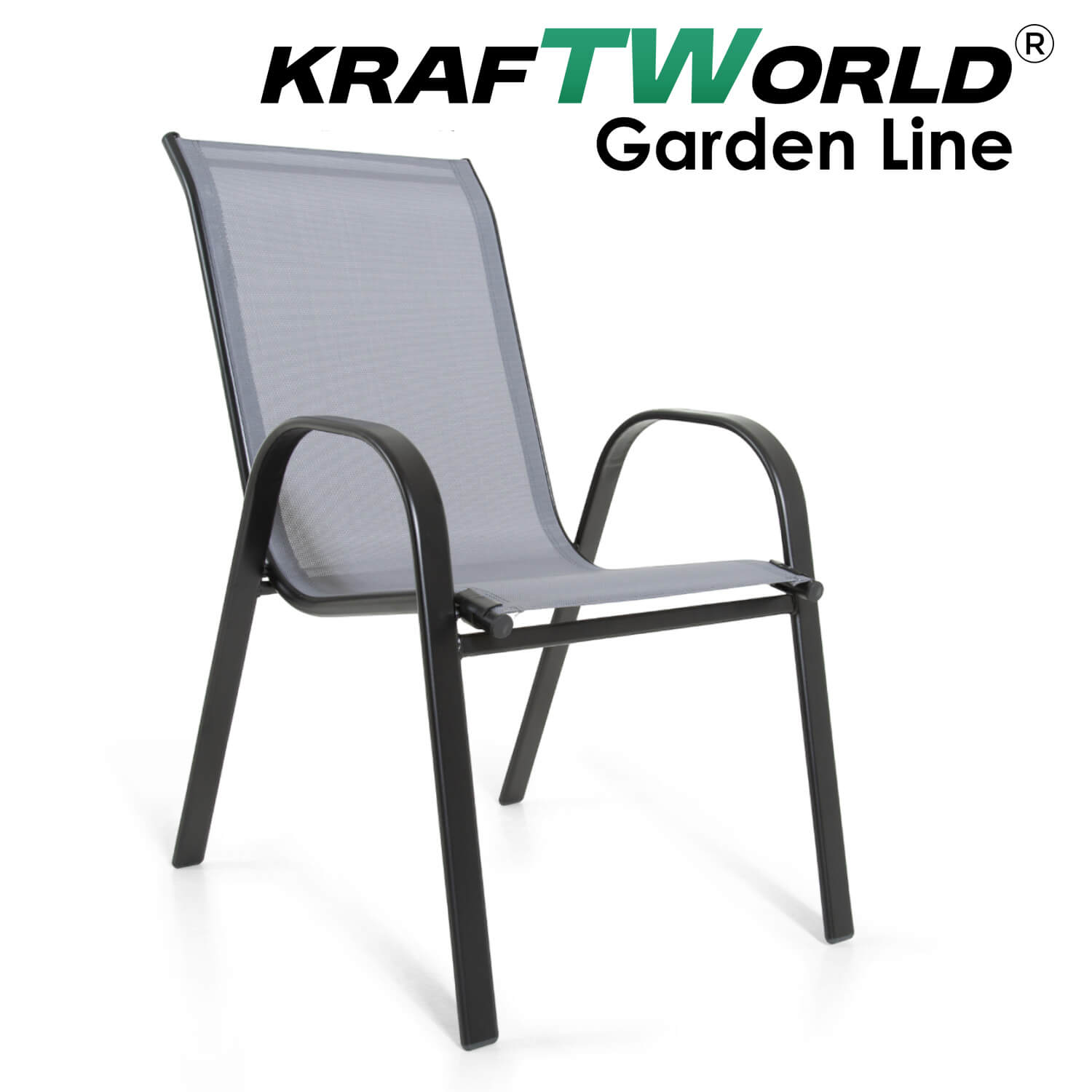 Градински Стол Capri – Kraftworld Gardenline – с Метална рамка и Дишаща материя ГРАДИНСКИ МЕБЕЛИ Градински Стол Capri – Kraftworld Gardenline – с Метална рамка и Дишаща материя