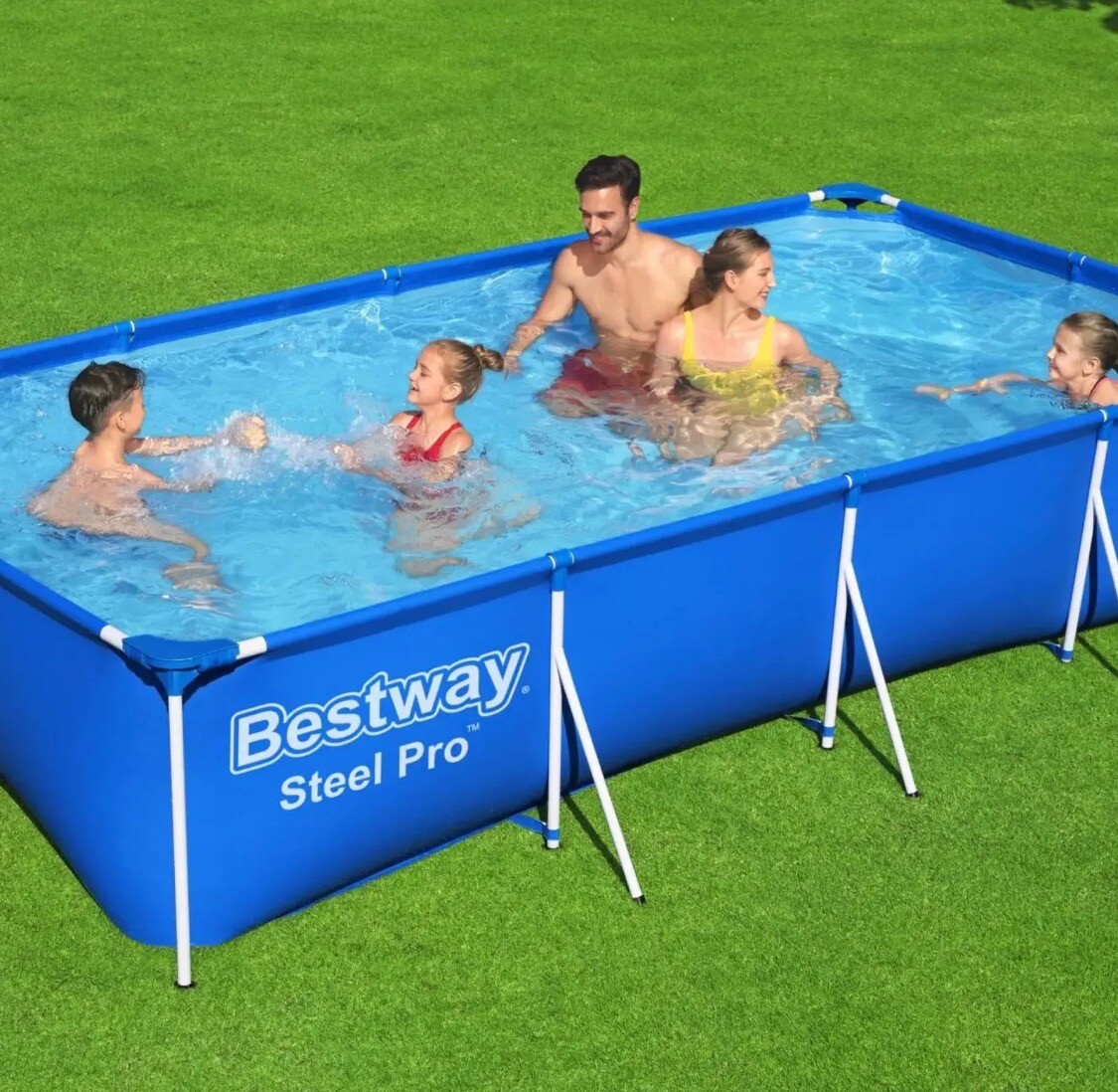 Сглобяем Басейн BESTWAY Steel Pro 56411 300x201x66 см с Филтърна Помпа БАСЕЙНИ Сглобяем Басейн BESTWAY Steel Pro 56411 300x201x66 см с Филтърна Помпа