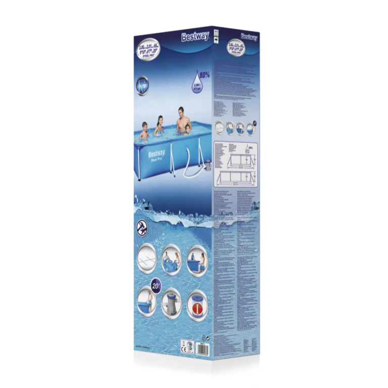 Сглобяем Басейн BESTWAY Steel Pro 56411 300x201x66 см с Филтърна Помпа БАСЕЙНИ Сглобяем Басейн BESTWAY Steel Pro 56411 300x201x66 см с Филтърна Помпа
