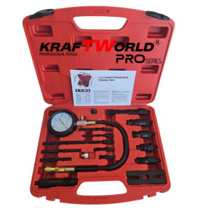 KraftWorld Pro – Тестер за компресия на дизелови двигатели с адаптери (17 части)