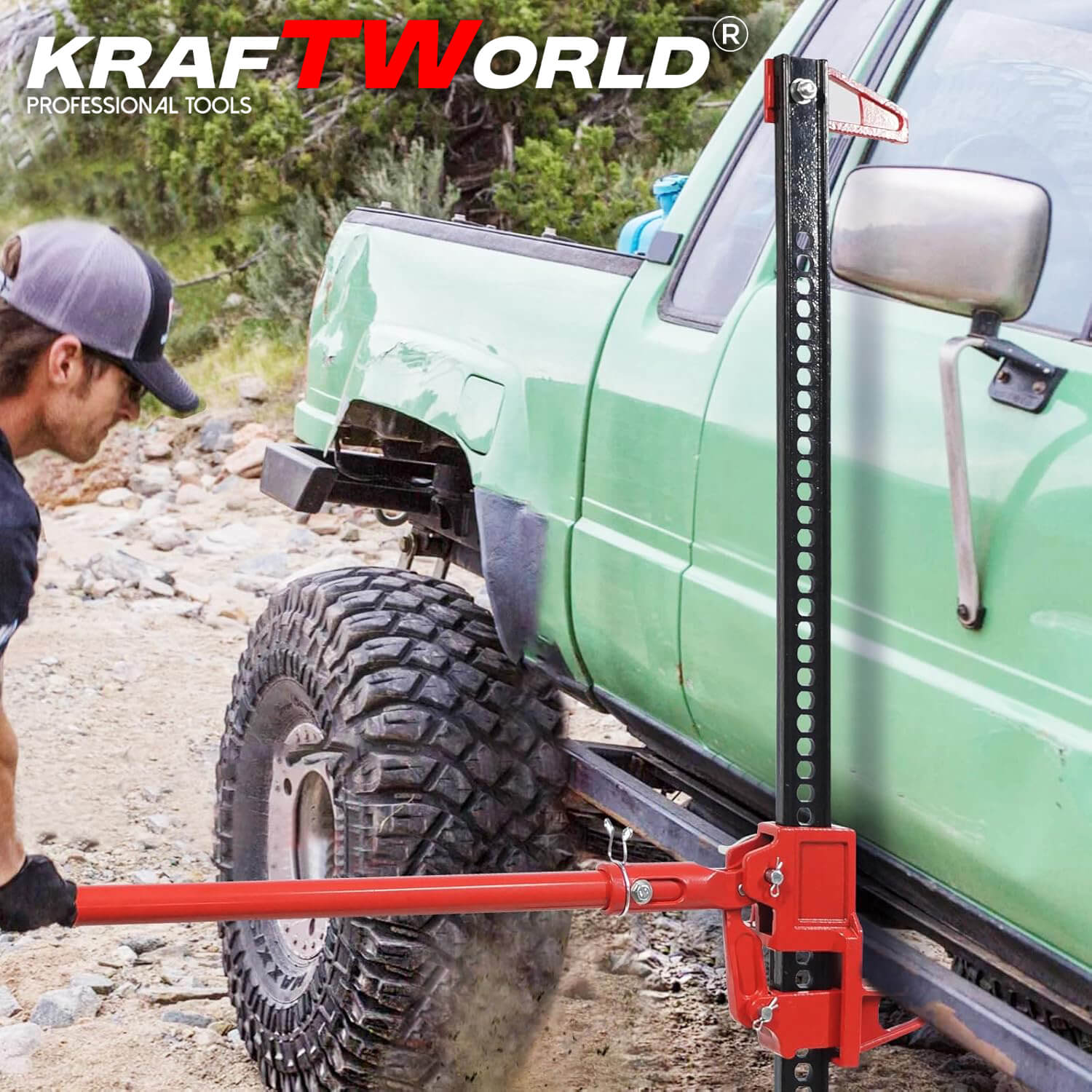 KraftWorld Pro – Универсален крик 60″ с товароносимост 3 тона АВТО KraftWorld Pro – Универсален крик 60″ с товароносимост 3 тона