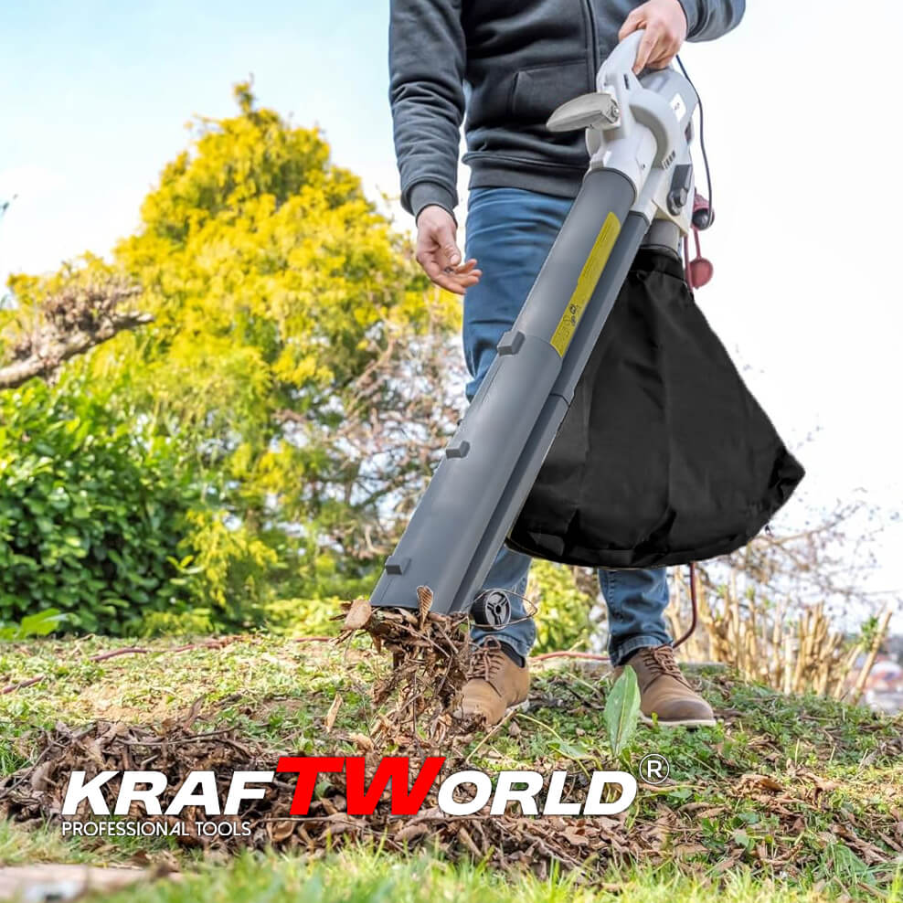 Мощен Електрически Листосъбирач KraftWorld 3000W и Подарък Втора Голяма Торба ГРАДИНСКИ ИНСТРУМЕНТИ Мощен Електрически Листосъбирач KraftWorld 3000W и Подарък Втора Голяма Торба