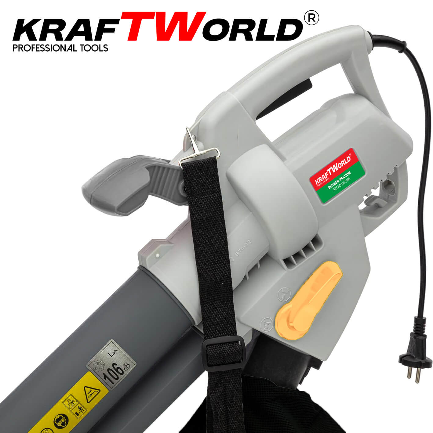 Мощен Електрически Листосъбирач KraftWorld 3000W и Подарък Втора Голяма Торба ГРАДИНСКИ ИНСТРУМЕНТИ Мощен Електрически Листосъбирач KraftWorld 3000W и Подарък Втора Голяма Торба