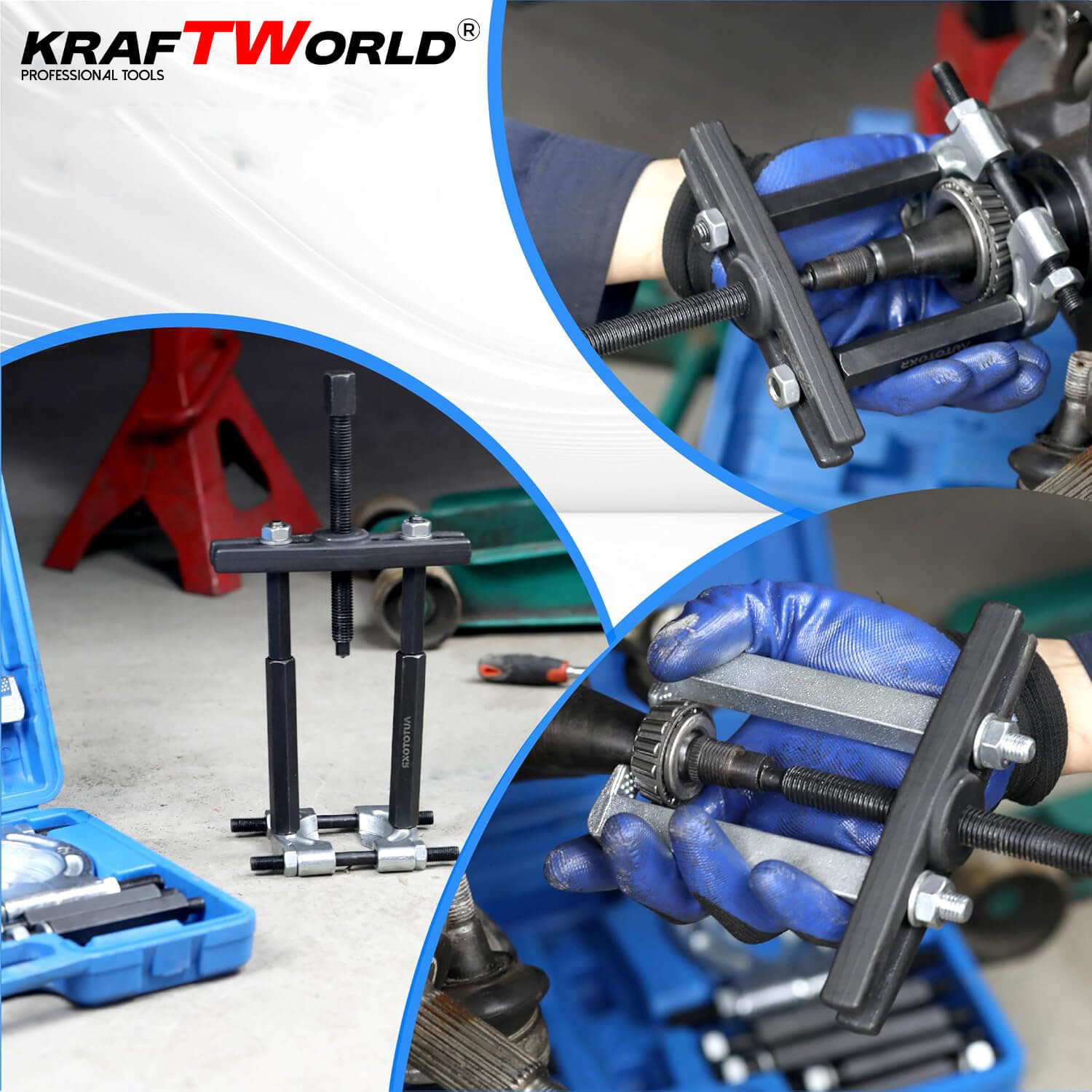 KraftWorld Pro – Инструмент за демонтаж на лагери и зъбни колела 30–70 мм АВТО KraftWorld Pro – Инструмент за демонтаж на лагери и зъбни колела 30–70 мм